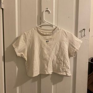 Set active white crop top